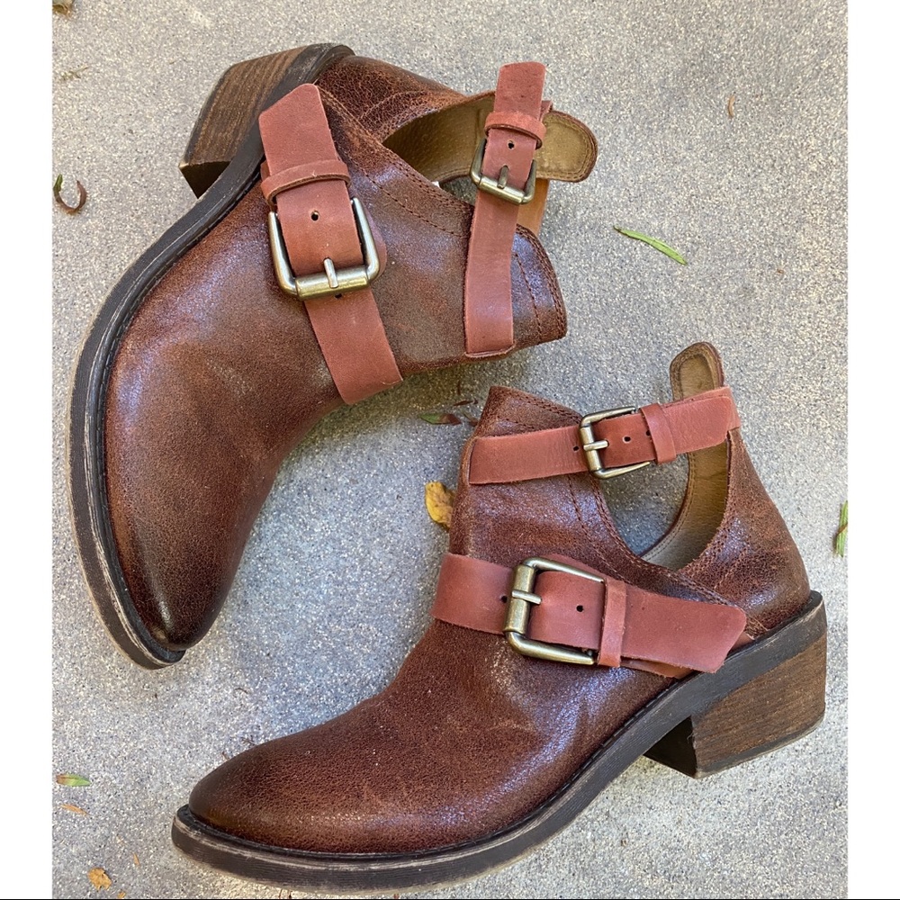 Womens Lucky Brand Leather Ankle Boots - Size 7